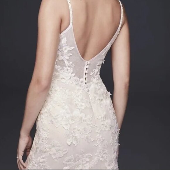 Oleg Cassini Cream floral Wedding Gown - Picture 4 of 10